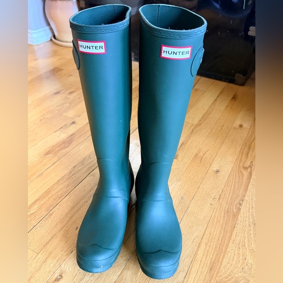 Hunter Tall Dark Green Waterproof Rain Boots - Picture 2 of 11